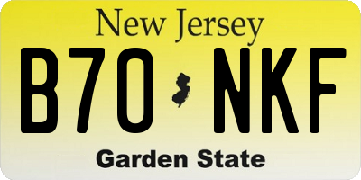 NJ license plate B70NKF