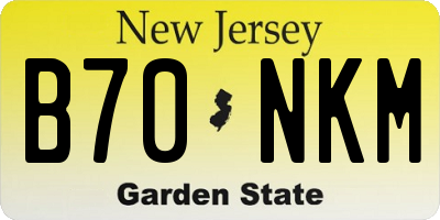 NJ license plate B70NKM