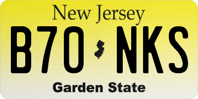 NJ license plate B70NKS