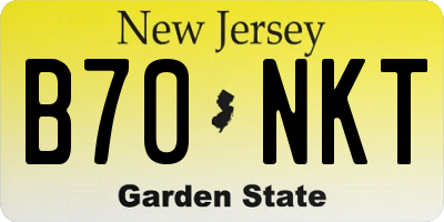 NJ license plate B70NKT