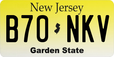 NJ license plate B70NKV