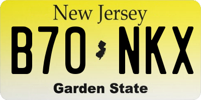 NJ license plate B70NKX