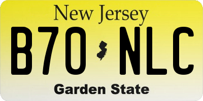 NJ license plate B70NLC