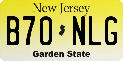 NJ license plate B70NLG