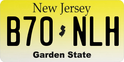 NJ license plate B70NLH