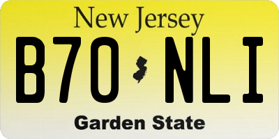NJ license plate B70NLI