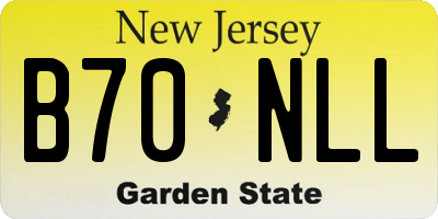 NJ license plate B70NLL