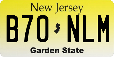 NJ license plate B70NLM