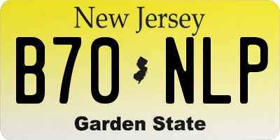 NJ license plate B70NLP