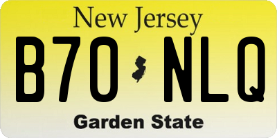 NJ license plate B70NLQ