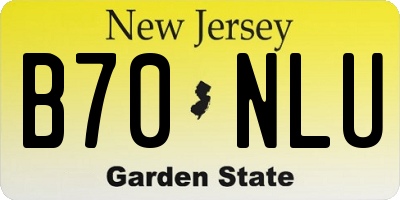 NJ license plate B70NLU