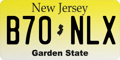 NJ license plate B70NLX