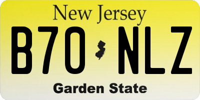 NJ license plate B70NLZ