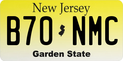 NJ license plate B70NMC