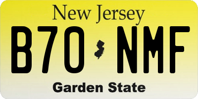 NJ license plate B70NMF