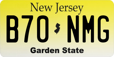 NJ license plate B70NMG