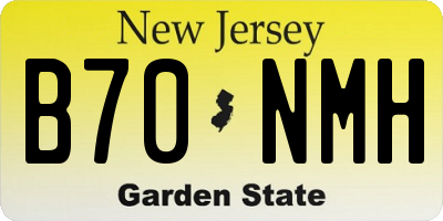 NJ license plate B70NMH