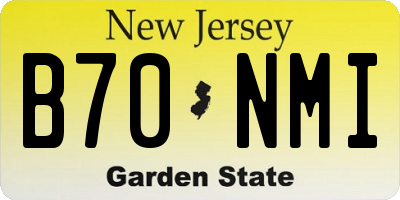 NJ license plate B70NMI