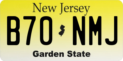 NJ license plate B70NMJ