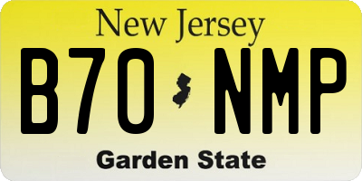 NJ license plate B70NMP
