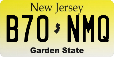 NJ license plate B70NMQ