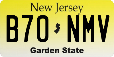 NJ license plate B70NMV