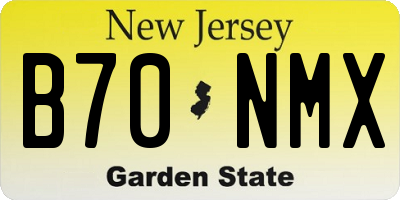 NJ license plate B70NMX