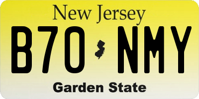 NJ license plate B70NMY