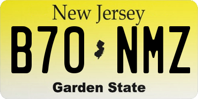 NJ license plate B70NMZ