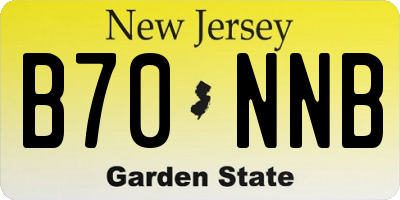NJ license plate B70NNB
