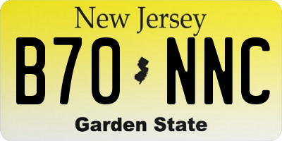 NJ license plate B70NNC