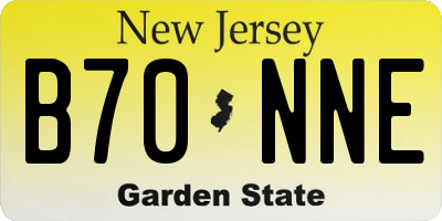 NJ license plate B70NNE