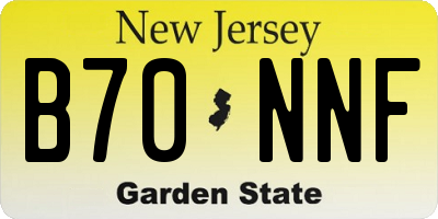 NJ license plate B70NNF