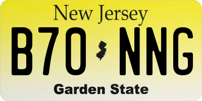 NJ license plate B70NNG
