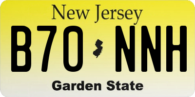 NJ license plate B70NNH