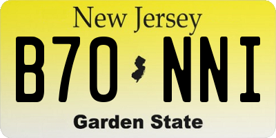 NJ license plate B70NNI