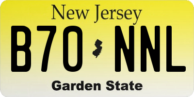 NJ license plate B70NNL