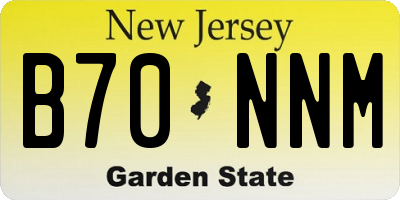 NJ license plate B70NNM