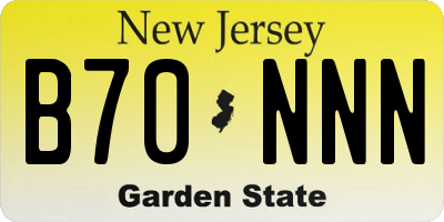 NJ license plate B70NNN