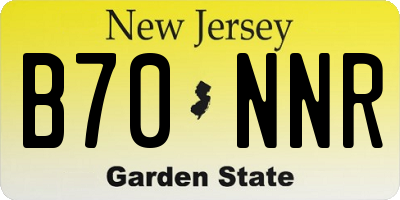 NJ license plate B70NNR