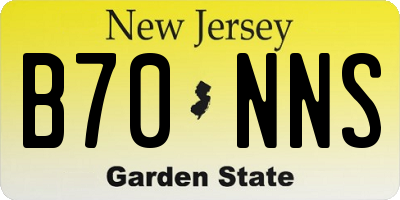 NJ license plate B70NNS