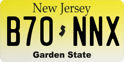 NJ license plate B70NNX