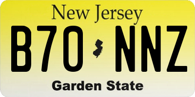 NJ license plate B70NNZ