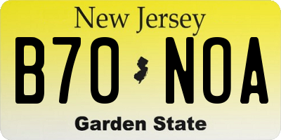 NJ license plate B70NOA