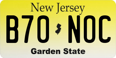 NJ license plate B70NOC