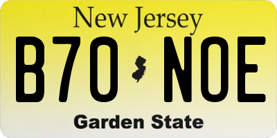 NJ license plate B70NOE