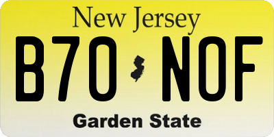 NJ license plate B70NOF