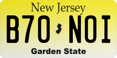 NJ license plate B70NOI