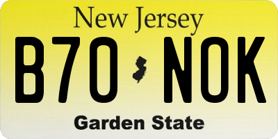 NJ license plate B70NOK