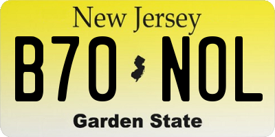 NJ license plate B70NOL